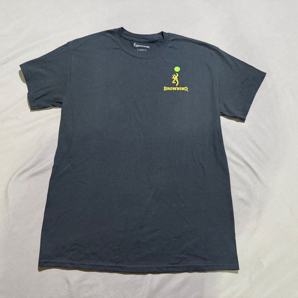 Browning Graphic T-Shirt Mens Medium Black Buckmark Logo Short Sleeve Cotton